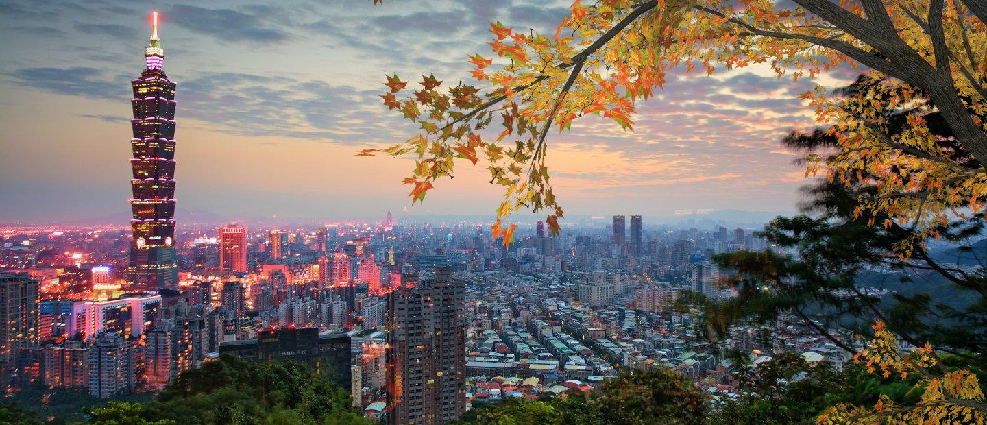 An aerial photo of the skyline in Taiwan.