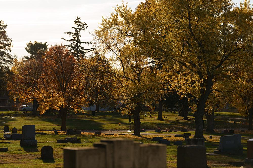 An image of the cemetery that houses the OUWB陵墓 and Receiving Vault