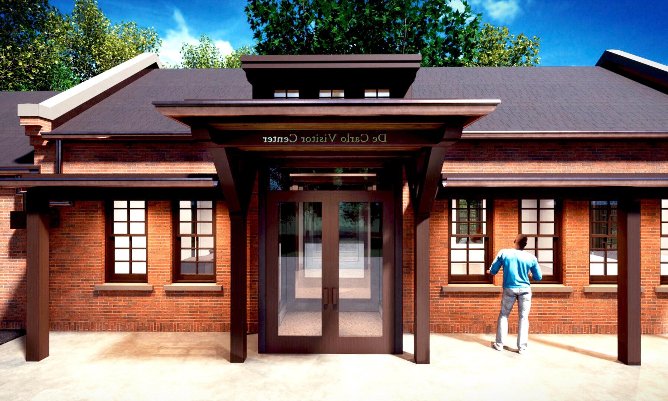 A rendering of the exterior of the new De Carlo Visitor Center